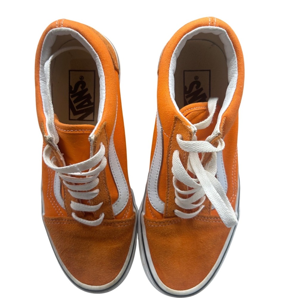 Vans Old Skool Orange Suede Canvas Low Top Skate Shoes Men 5.5 Womens 7
